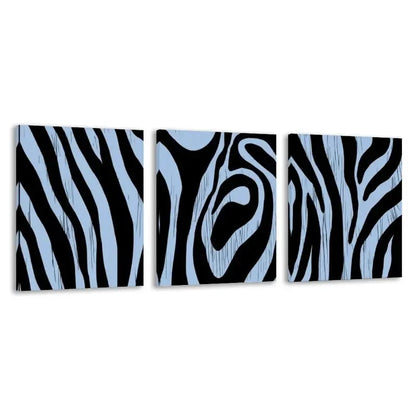 3pcs Black & White Abstract Zebra Stripe  Wall Art Set Canvas Framed 50x70cm - High Quality Print 100% Australian Made Wall Canvas Ready to Hang - Bella Home Decor