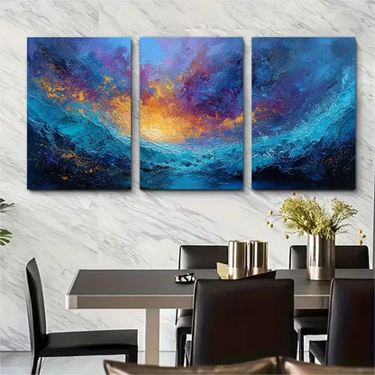 3pcs Sunshine Sky Sea Painting, Metal Print Ready to Hang Art