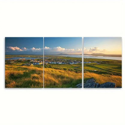 3pcs Diamond Hill Ireland Metal Print Ready to Hang Art - Bella Home Decor