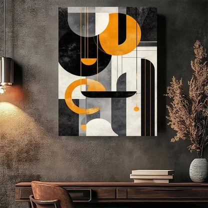 Beautiful Modern Abstract Vintage Painting 40x60cm Metal Print Ready to Hang - Bella Home Decor