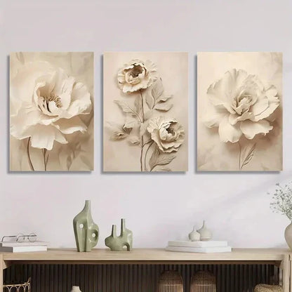 3pcsModern Luxury Floral Wall Art Set Canvas Unframed - High Quality Print 100% Australian Made Wall Canvas