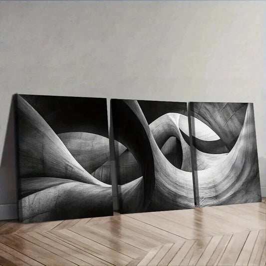 3pcs Abstract Art Deco Classic Wall Art Set Canvas Framed 50x70cm - High Quality Print 100% Australian Made Wall Canvas Ready to Hang