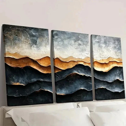 3pcs Brown Abstract Texture Art Wall Art Canvas Unframed - High Quality Print 100% Australian Made Wall Canvas - Bella Home Decor