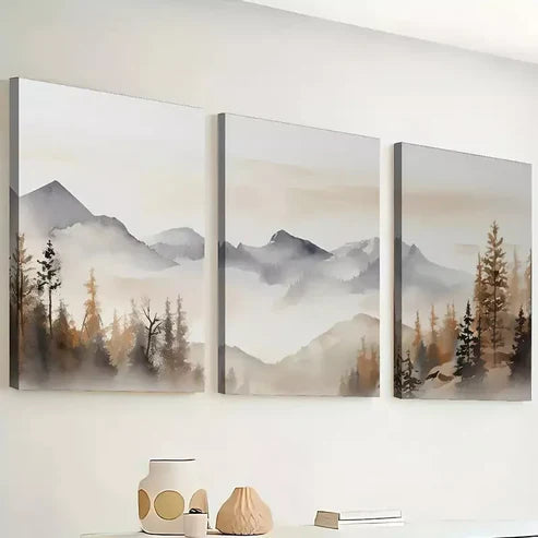 3pcs Abstract Forest  Art Set Canvas Unframed - High Quality Print 100% Australian Made Wall Canvas - Bella Home Decor