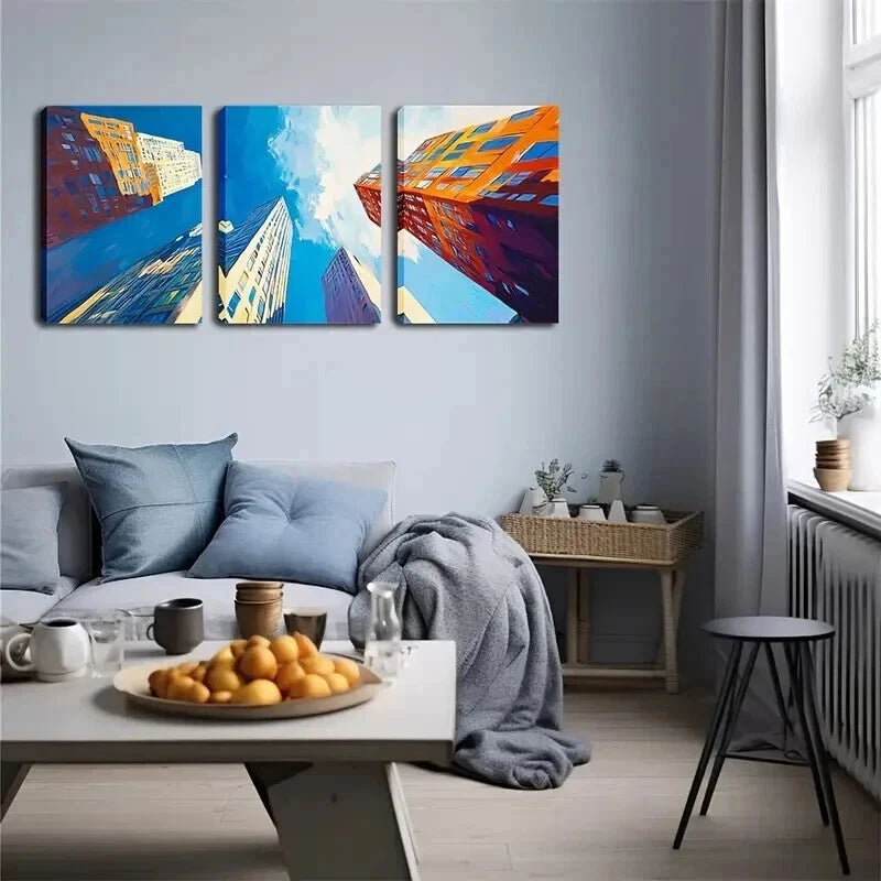 3pcs View Of The Sky Abstract Perfect Wall Art Set Canvas Framed 60x90cm - High Quality Print 100% Australian Made Wall Canvas Ready to Hang - Bella Home Decor