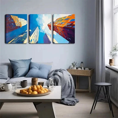 3pcs View Of The Sky Abstract Perfect Wall Art Set Canvas Framed 60x90cm - High Quality Print 100% Australian Made Wall Canvas Ready to Hang - Bella Home Decor