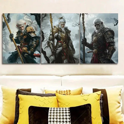 3pcs Mythology Monkey King Wall Art Set Canvas Unframed - High Quality Print 100% Australian Made Wall Canvas
