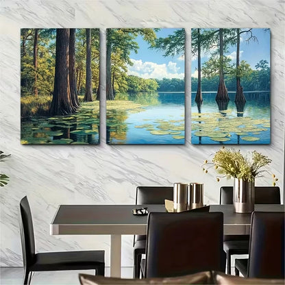 3pcs Lake Livingston State Park Metal Print Ready to Hang Art