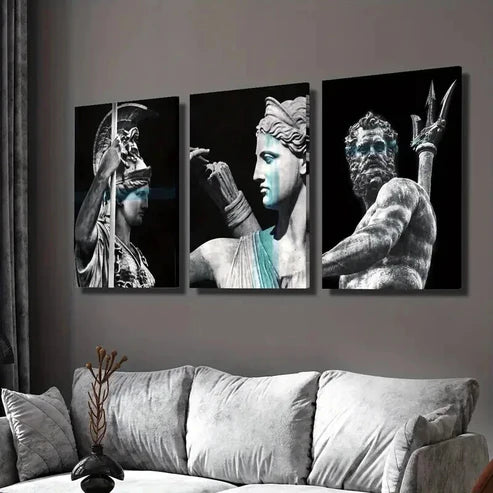 3pcs Nordic Mythology Characters Portrait Wall Art Set Canvas Unframed - High Quality Print 100% Australian Made Wall Canvas