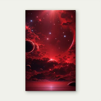 Red Planetscape Metal Print Ready to Hang