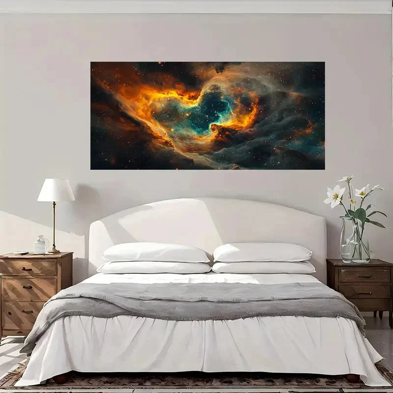 Cosmic Space Cloud Galaxy Wall Art Canvas Office Home Room Framed 120x60cm