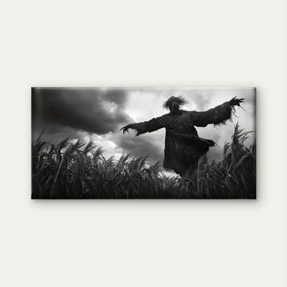 Cornfield Dark Black White Wall Art Canvas Office Home Room Framed 120x60cm