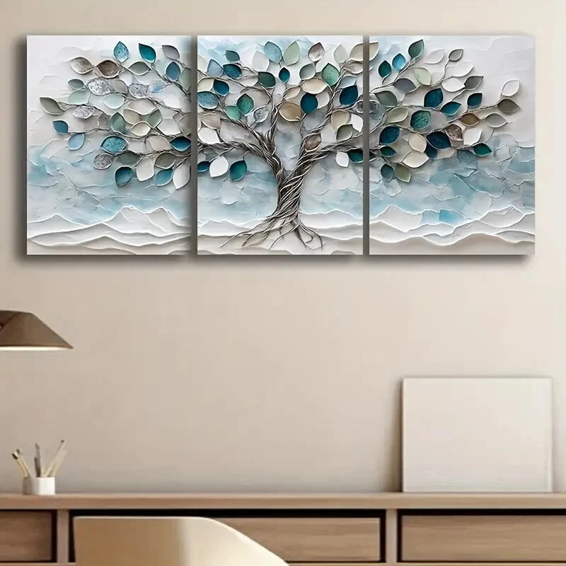 3pcs Tree of Life Premium Quality Metal Print Ready to Hang Art - Bella Home Decor