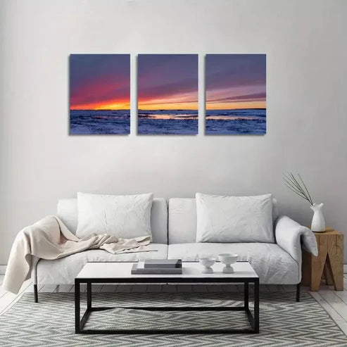 3pcs Painting of Sunset Clouds Natural SceneryCanvas Unframed - High Quality Print 100% Australian Made Wall Canvas