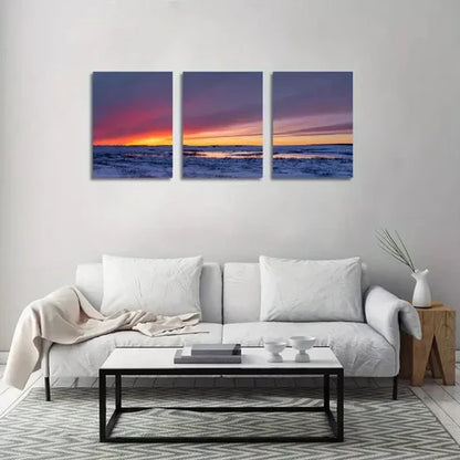3pcs Painting of Sunset Clouds Natural SceneryCanvas Unframed - High Quality Print 100% Australian Made Wall Canvas