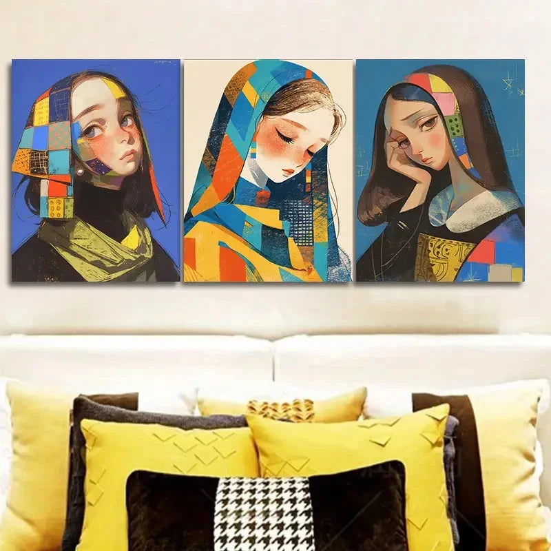 3pcs A woman Wall Art Set Canvas Framed 40x60cm - High Quality Print 100% Australian Made Wall Canvas Ready to Hang - Bella Home Decor