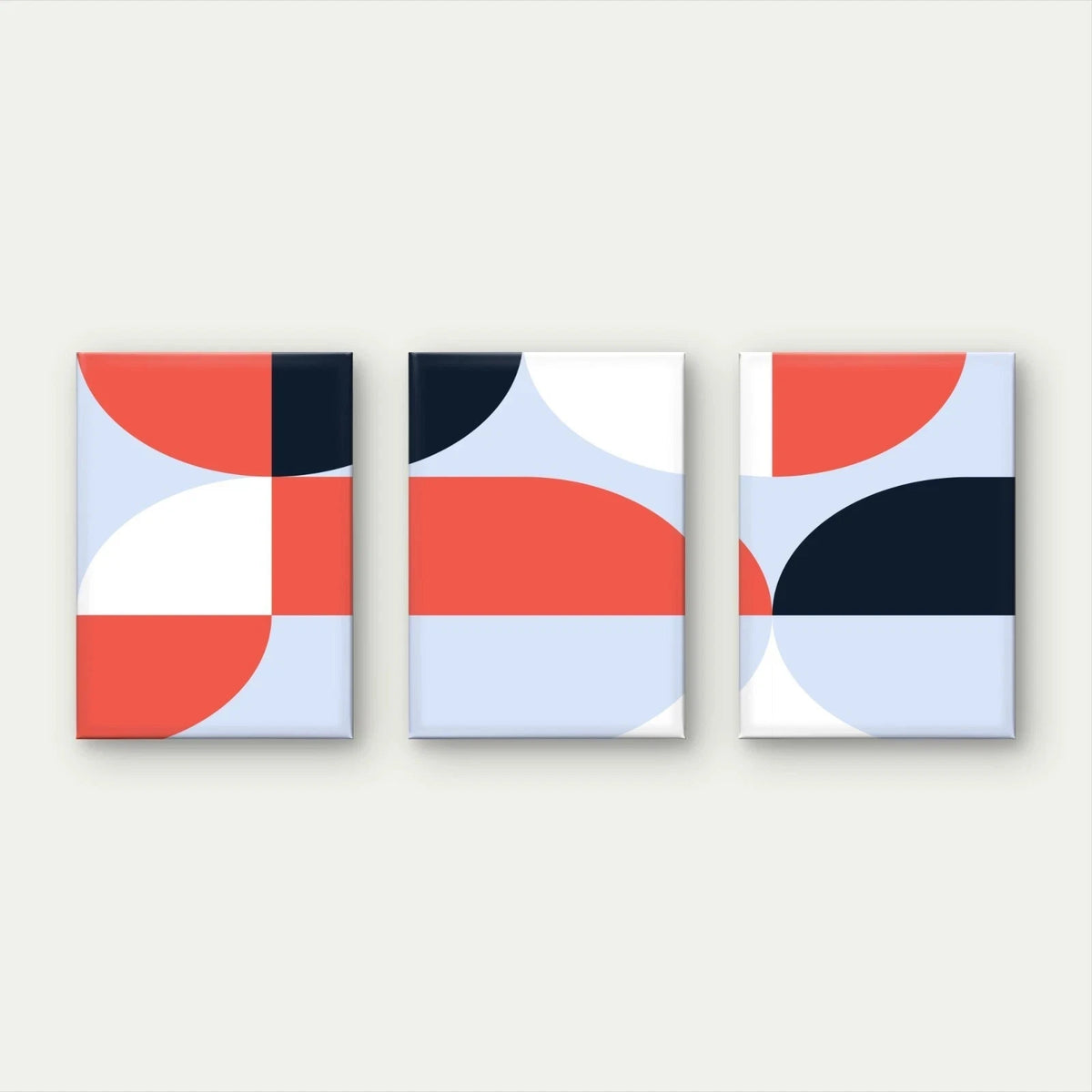 3pcs Modern Geometric Abstract Pattern Neutral Wall Art Set Canvas Framed 50x70cm - High Quality Print 100% Australian Made Wall Canvas Ready to Hang