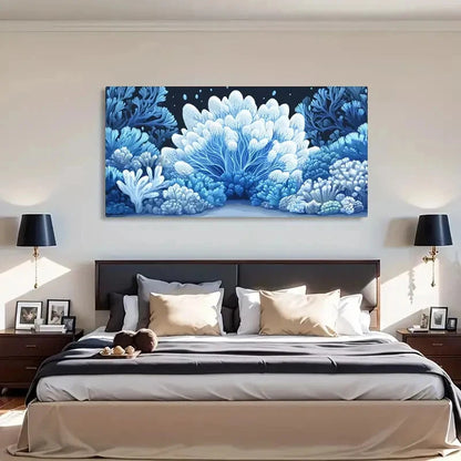 Blue Coral White Sea Underwater Wall Art Canvas Office Home Room Framed 120x60cm - Bella Home Decor