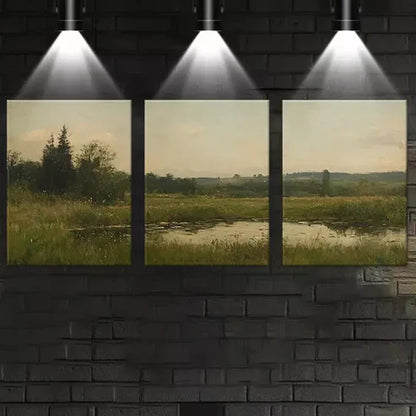3pcs Retro Scenery with Lake & Grass Wall Art Canvas Unframed - High Quality Print 100% Australian Made Wall Canvas