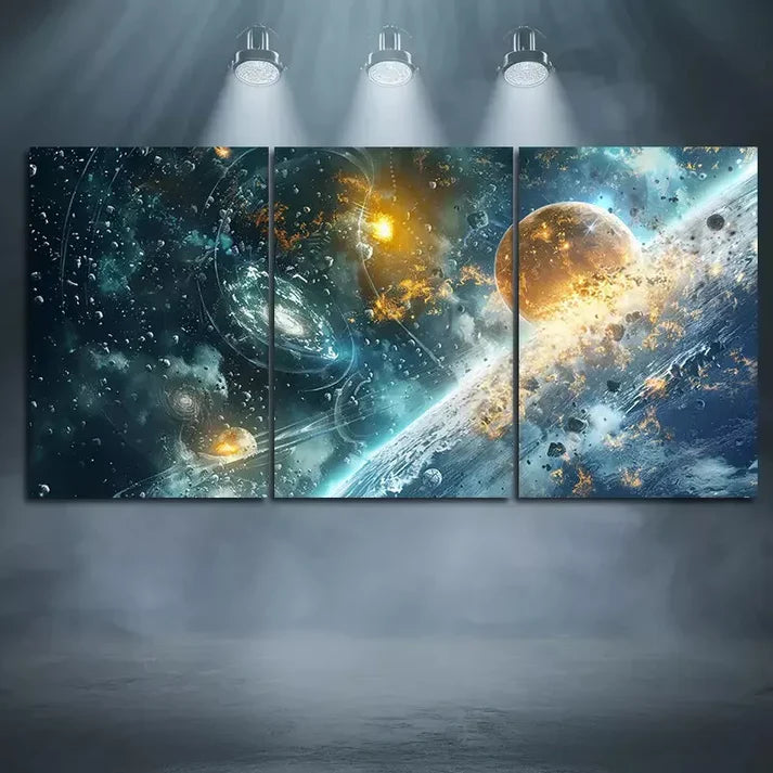 3pcs Space Themed Wall Art Canvas Unframed - High Quality Print 100% Australian Made Wall Canvas