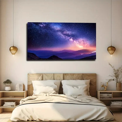 The Milky Way As Seen On Earth Wall Art Canvas Office Home Room Framed 120x60cm
