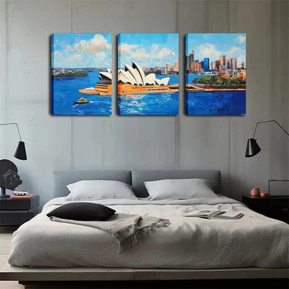 3pcs Sydney, Opera House Wall Art Set Wall Art Canvas Unframed - High Quality Print 100% Australian Made Wall Canvas