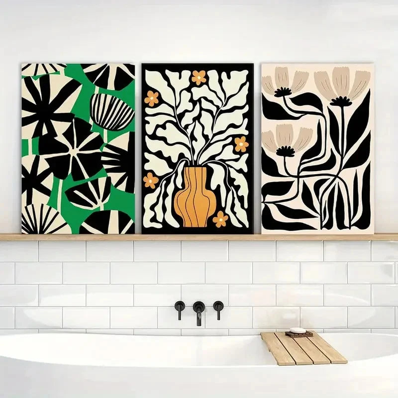 3pcs Vintage Flowers Plant Poster Print Metal Print Ready to Hang Art - Bella Home Decor