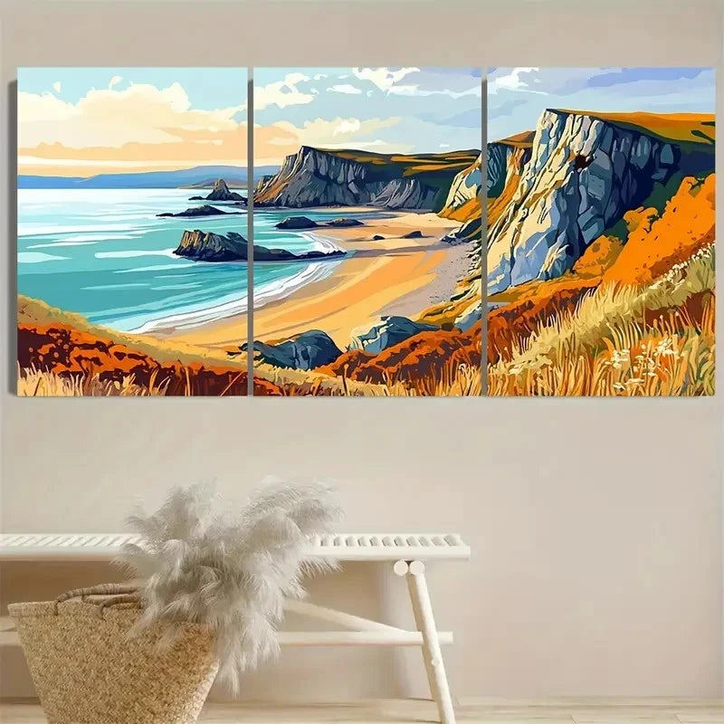 3pcs Peninsula Travel Poster Art Wall Art Set Canvas Framed 40x60cm - High Quality Print 100% Australian Made Wall Canvas Ready to Hang