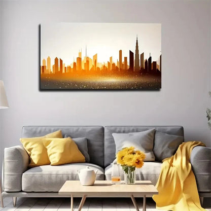 Modern Cityscape Abstract Décor Wall Art Canvas Office Home Room Framed 120x60cm