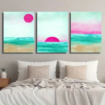 3pcs Modern Abstract Landscape Décor Perfect Wall Art Set Canvas Framed 60x90cm - High Quality Print 100% Australian Made Wall Canvas Ready to Hang - Bella Home Decor
