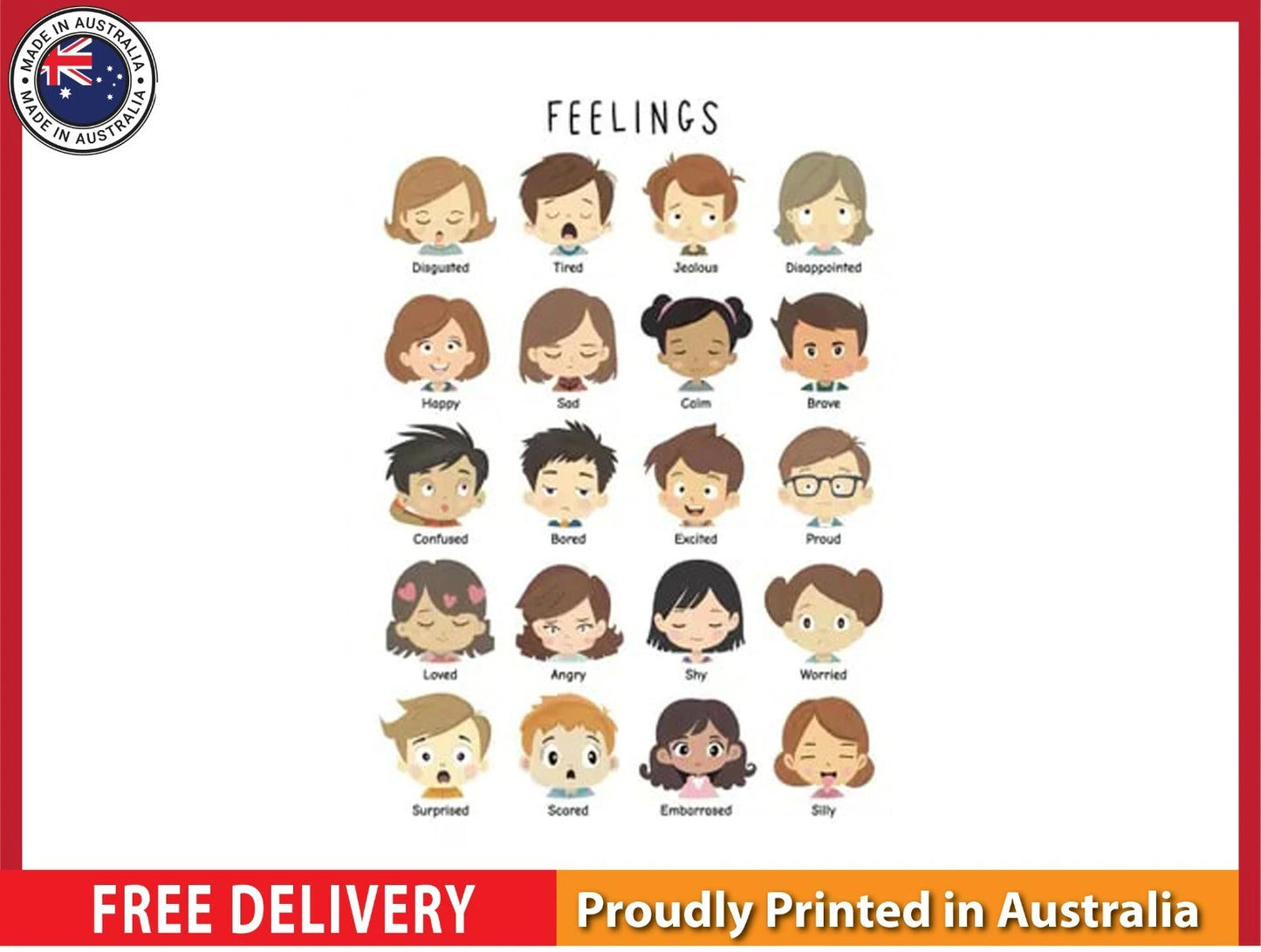 NEW (LAMINATED) Feelings (61X91CM) Educational CHART PICTURE PRINT