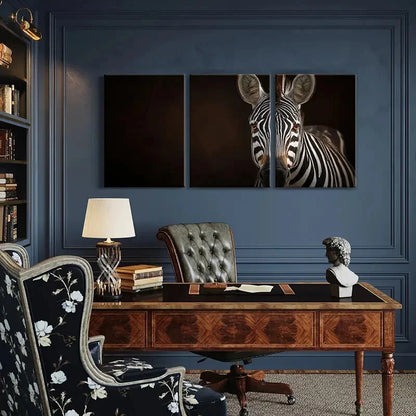 3pcs Zebra Art Wildlife Photography Metal Print Ready to Hang Art - Bella Home Decor