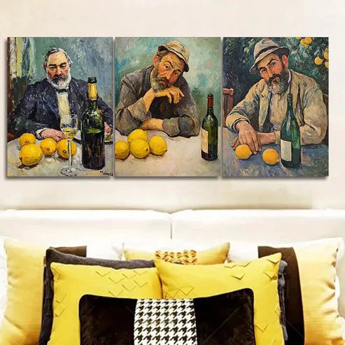 3pcs Drunk man Trio With Lime Wall Art Set Canvas Unframed - High Quality Print 100% Australian Made Wall Canvas - Bella Home Decor
