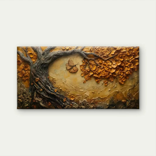 Tree and Butterfly Wall Art Canvas Office Home Room Framed 120x60cm