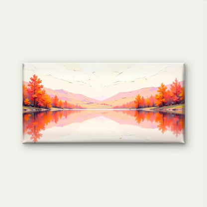Autumn Landscape Illustration Wall Art Canvas Office Home Room Framed 120x60cm