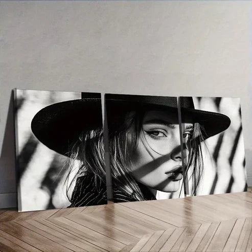 3pcs Featuring a Female Model Wall Art Set Canvas Unframed - High Quality Print 100% Australian Made Wall Canvas