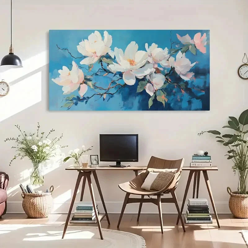 Bright Flower Aesthetic Natural Wall Art Canvas Office Home Room Framed 120x60cm - Bella Home Decor