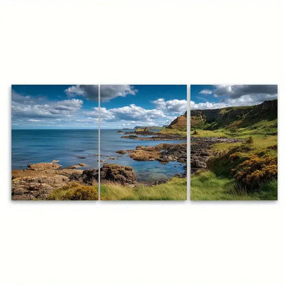 3pcs Cullen Beach Scotland Illustration  Wall Art Set Canvas Unframed - High Quality Print 100% Australian Made Wall Canvas - Bella Home Decor