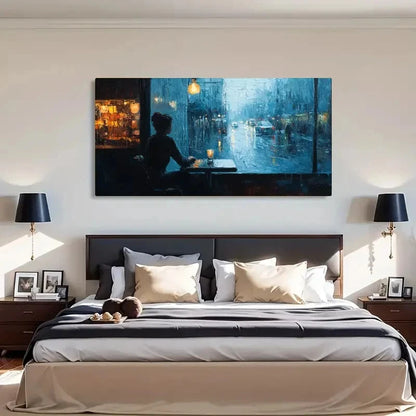 The Essence Of Solitude Night Wall Art Canvas Office Home Room Framed 120x60cm - Bella Home Decor