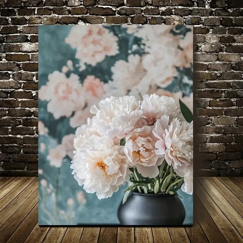 Beautiful Beautiful Peonies Suitable Painting 40x60cm Metal Print Ready to Hang - Bella Home Decor