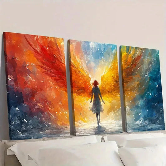 3pcs A woman Abstract oil painting Wall Art Set Canvas Framed 60x90cm - High Quality Print 100% Australian Made Wall Canvas Ready to Hang