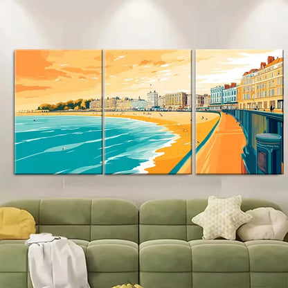 3pcs Brighton Travel UK Destination Metal Print Ready to Hang Art - Bella Home Decor