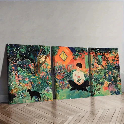 3pcs Jungle-Themed Prints Vibrant Floral Wall Art Canvas Unframed - High Quality Print 100% Australian Made Wall Canvas