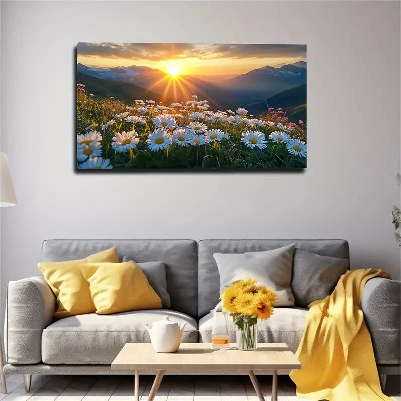 During Sunset mountain Sky wall canvas office home room framed 120x60cm - Bella Home Decor
