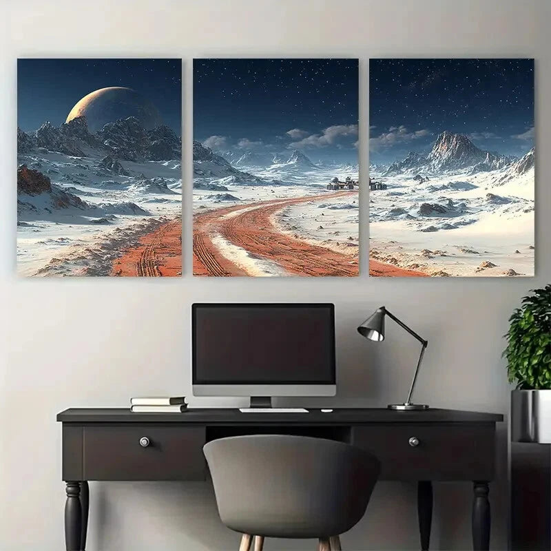 3pcs Mars Rover Perseverance Space Exploration Metal Print Ready to Hang Art - Bella Home Decor