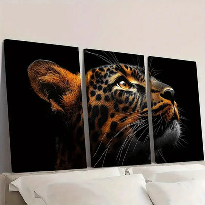 3pcs Leopard Whimsical Wild Animal Design  Wall Art Set Canvas Framed 40x60cm - High Quality Print 100% Australian Made Wall Canvas Ready to Hang - Bella Home Decor