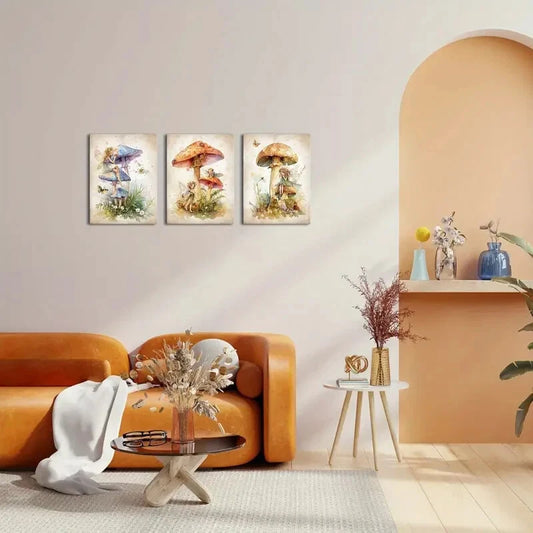 3pcs Butterflies, And a Fairytale Theme Metal Print Ready to Hang Art