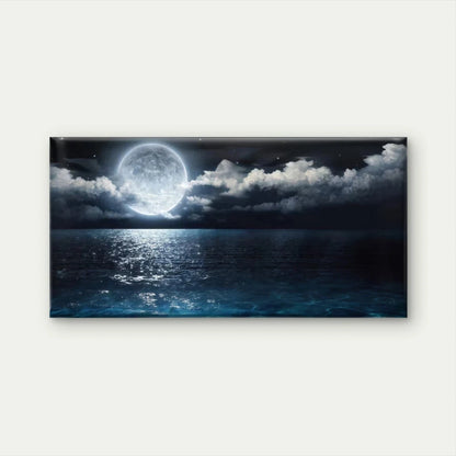Moonlight Ocean Night Sky Wall Art Canvas Office Home Room Framed 120x60cm