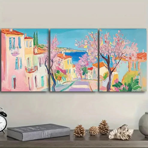 3pcsThe cherry blossoms open Wall Art Set Canvas Unframed - High Quality Print 100% Australian Made Wall Canvas