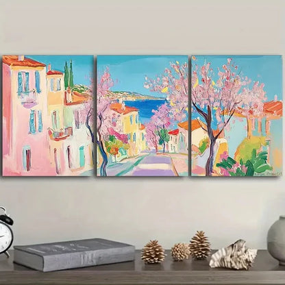 3pcsThe cherry blossoms open Wall Art Set Canvas Unframed - High Quality Print 100% Australian Made Wall Canvas